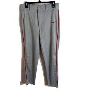 Nike Baseball Pants Small Gray Red Stripe